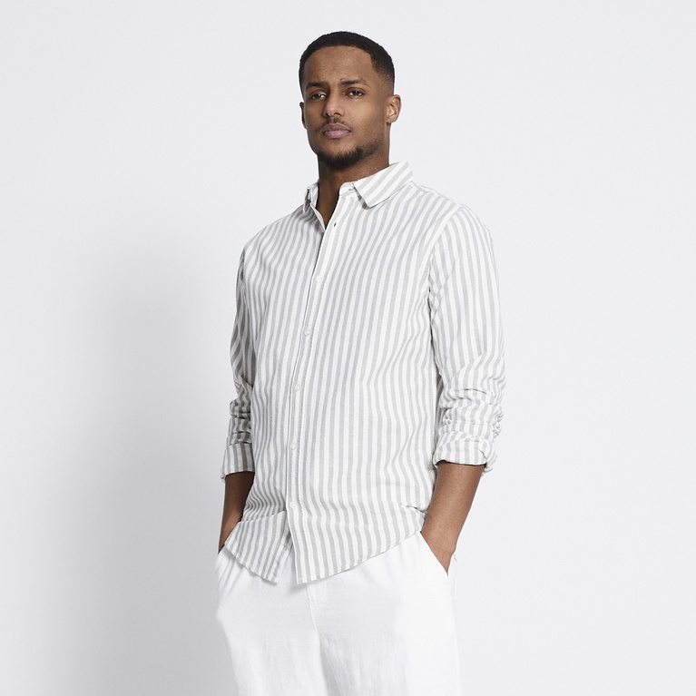Linen blend shirt "Lucas Stripe"